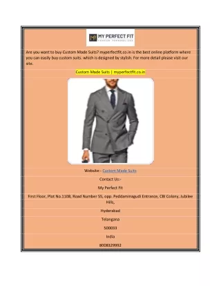 are you want to buy custom made suits