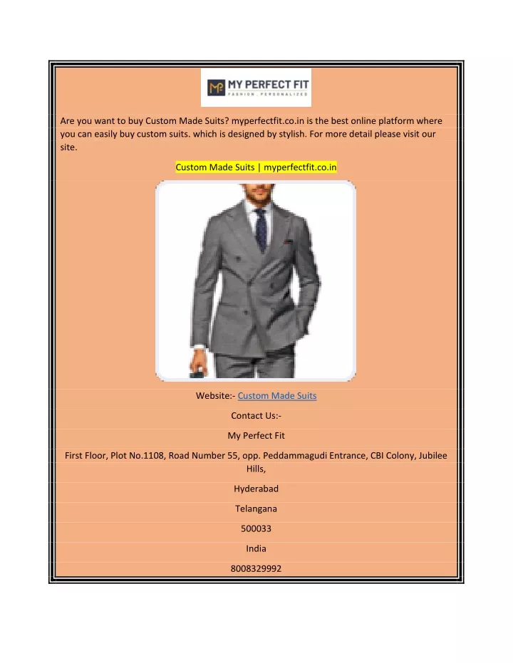 are you want to buy custom made suits