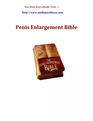 Penis Enlargement Bible Review PDF eBook Book Free Download