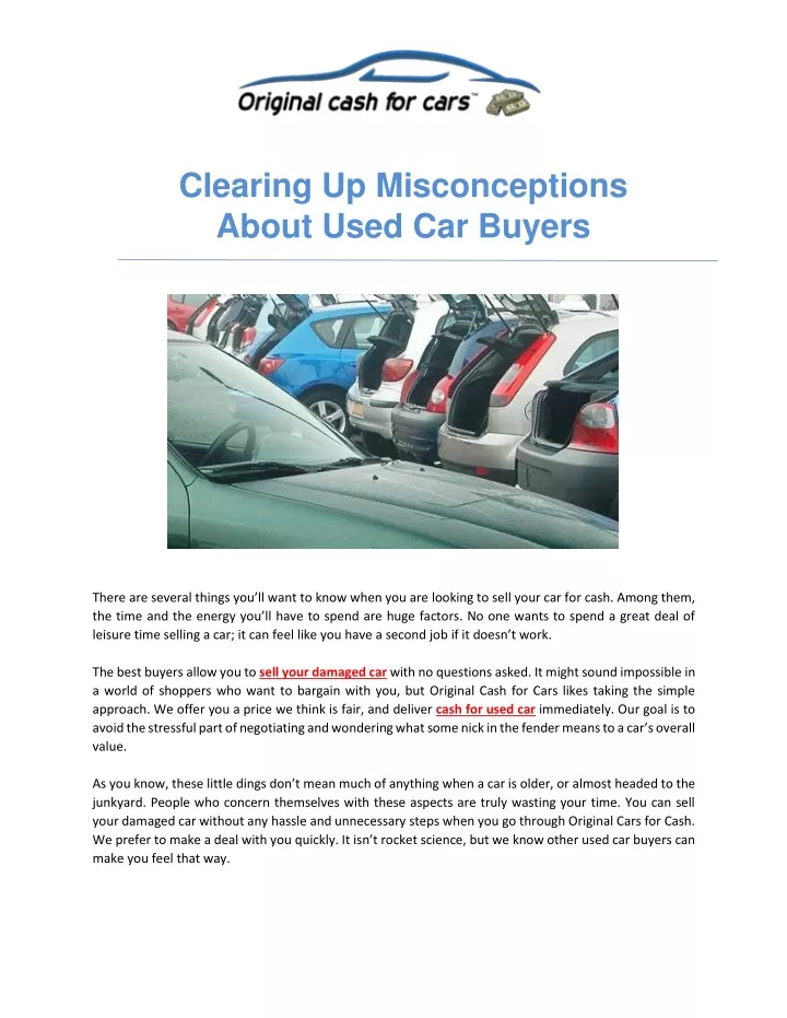clearing up misconceptions about used car buyers