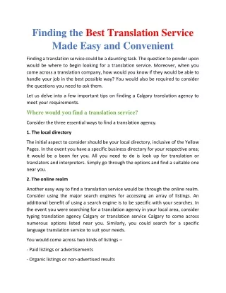 finding the best translation service made easy