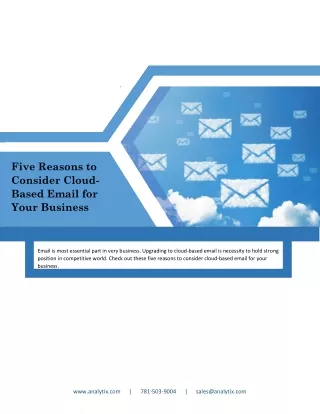Five Reasons to Consider Cloud-Based Email for Your Business