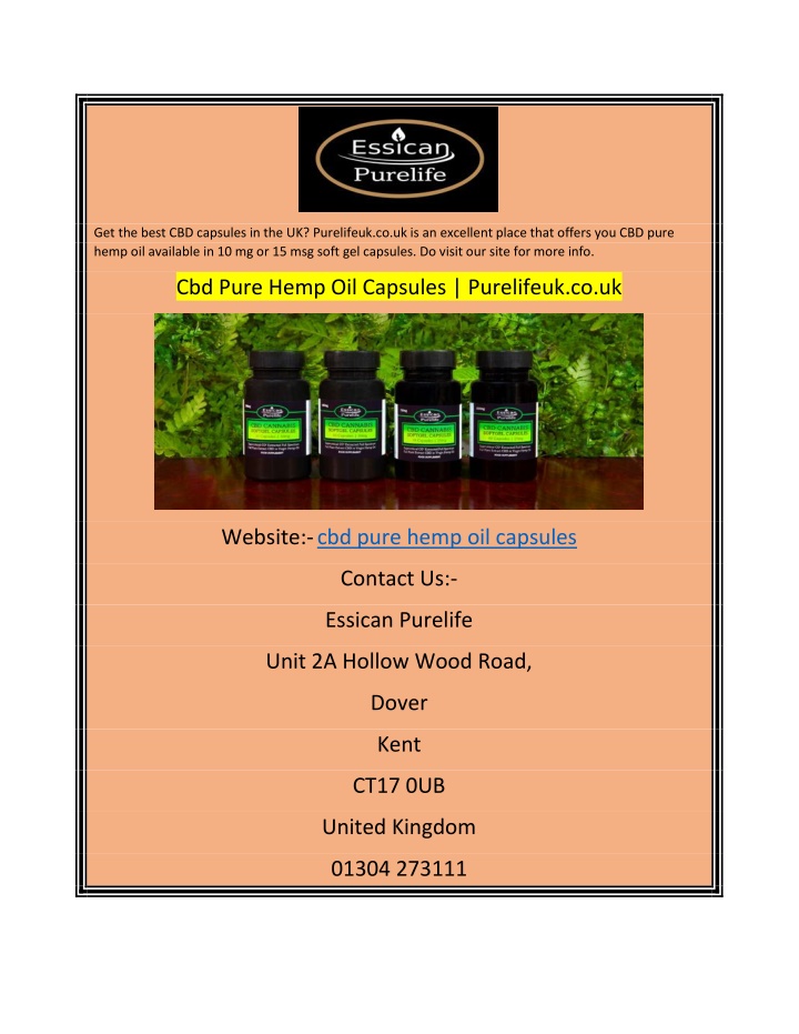 get the best cbd capsules in the uk purelifeuk