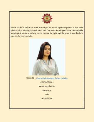 Chat With Astrologer Online in India Vyomology.com