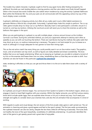 How to Get Hired in the cuphead free download Industry