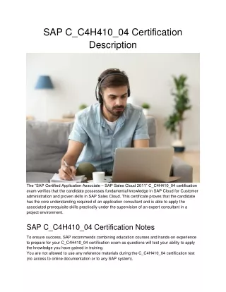 sap c c4h410 04 certification description