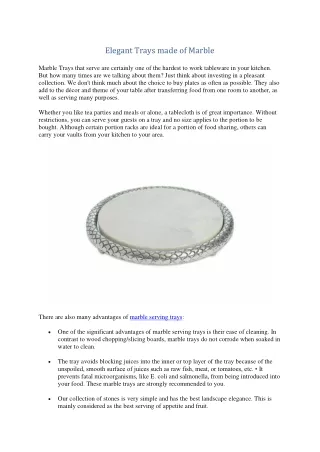elegant trays made of marble