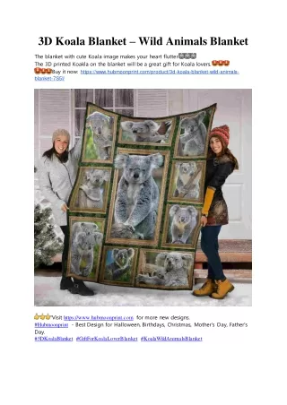 3d koala blanket wild animals blanket