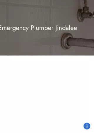 Emergency Plumber Jindalee