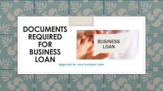 documents required for business loan