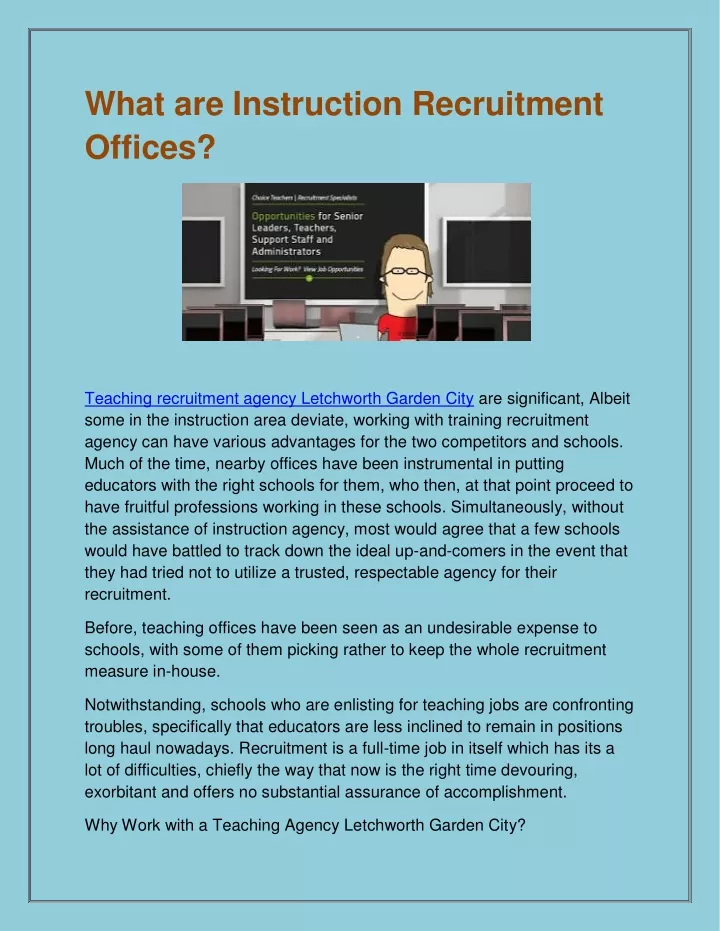 what are instruction recruitment offices