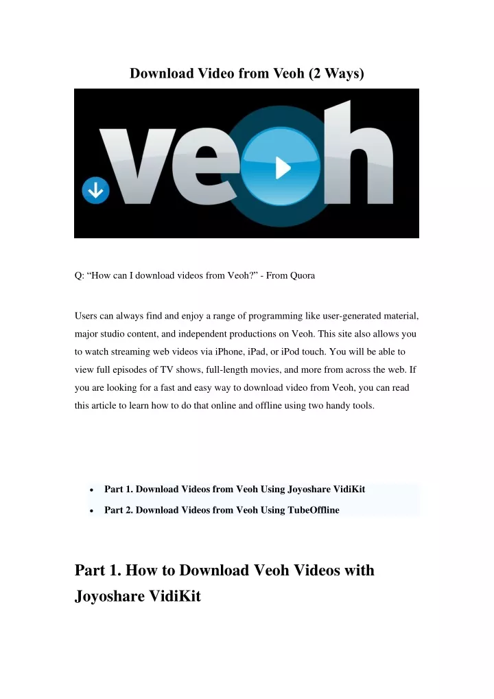 download video from veoh 2 ways