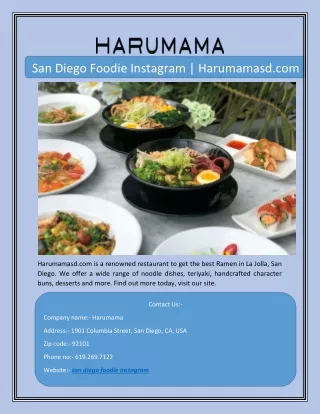 San Diego Foodie Instagram | Harumamasd.com