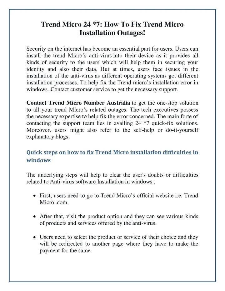 PPT - Trend Micro 24 *7: How To Fix Trend Micro Installation Outages ...