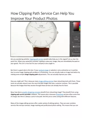 how clipping path service can help you improve