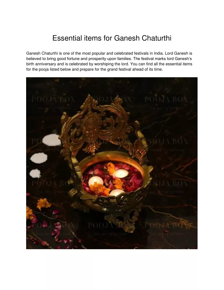 essential items for ganesh chaturthi