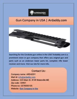 Gun Company in USA Ardaddy.com