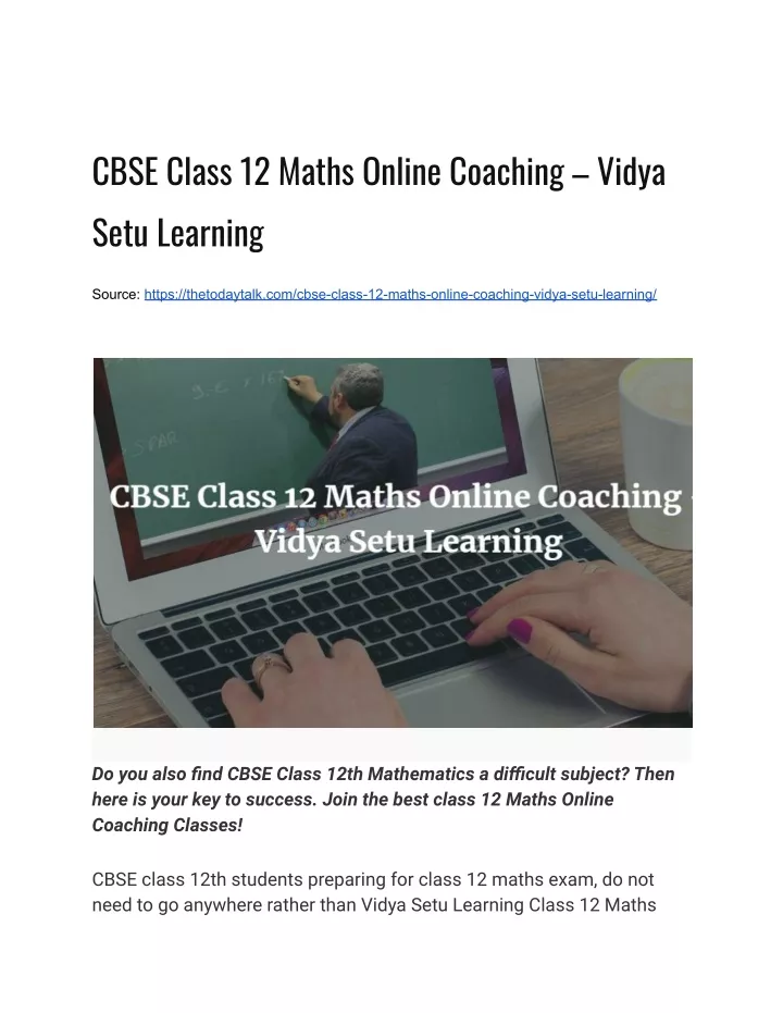 cbse class 12 maths online coaching vidya setu