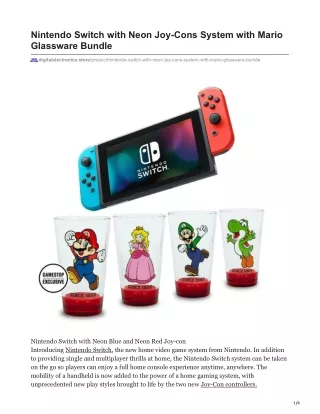 nintendo switch with neon joy cons system with