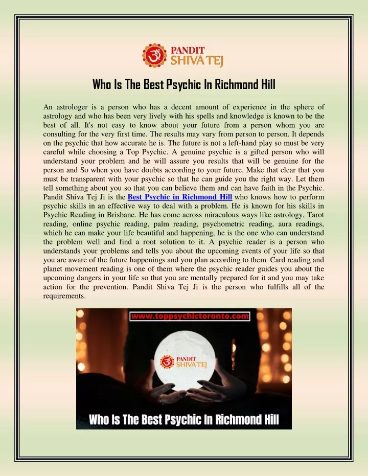 who is the best psychic in richmond hill