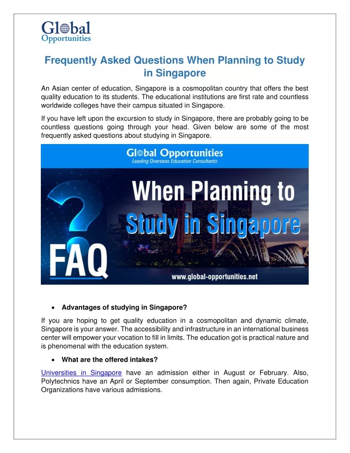 frequently asked questions when planning to study
