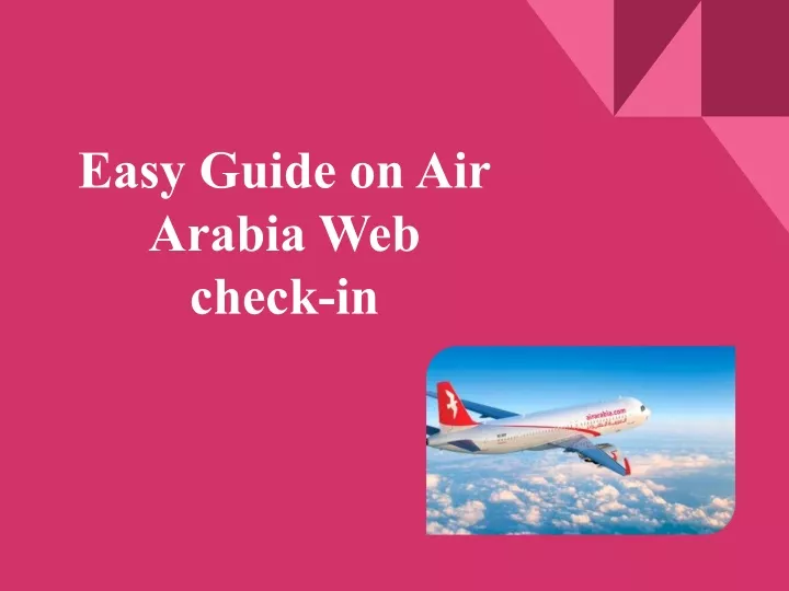 easy guide on air arabia web check in