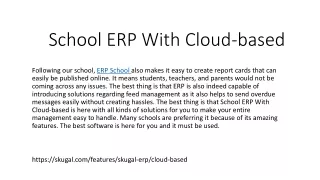 school erp with cloud based
