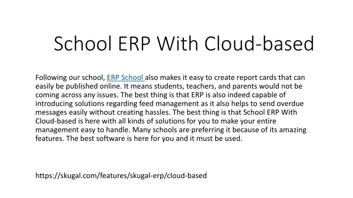 school erp with cloud based