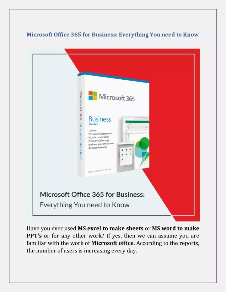 microsoft office 365 for business everything