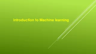 introduction to machine learning