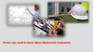 factors you need to know about mechanical contractors