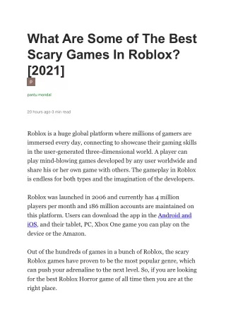 What Are Some of The Best Scary Games In Roblox [2021]