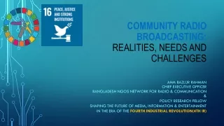 Community Radio Broadcasting - realities, needs and challenges