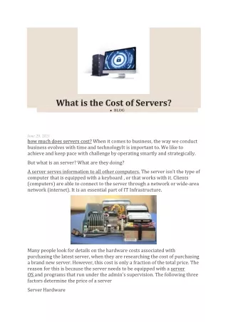 how much does servers cost. When it comes to business.