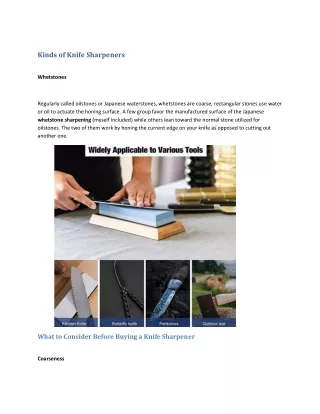 kinds of knife sharpeners