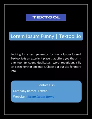 Lorem Ipsum Funny | Textool.io
