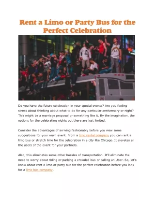 rent a limo or party bus for the perfect
