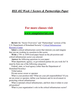 bss 482 week 1 sectors partnerships paper