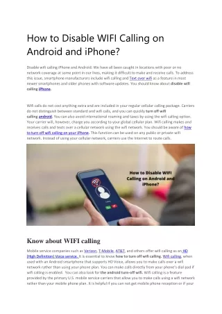 How to turn off wifi calling on Android and iPhone