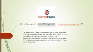 How to use Coupon Code at Coupon Rovers