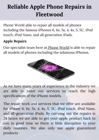 iPhone Repair Centre in Fleetwood
