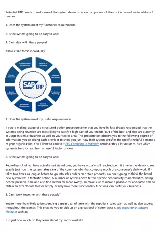 potential erp needs to make use of the system