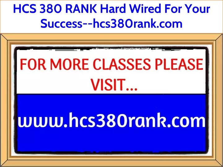hcs 380 rank hard wired for your success