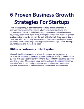 6 proven business growth strategies for startups