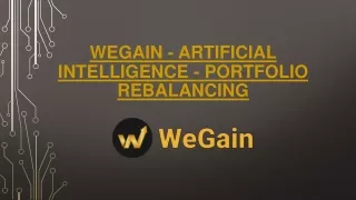 wegain artificial intelligence portfolio rebalancing