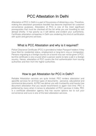 pcc attestation in delhi