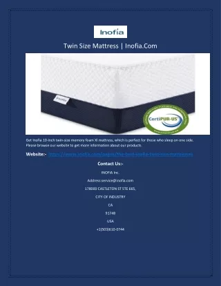 twin size mattress inofia com