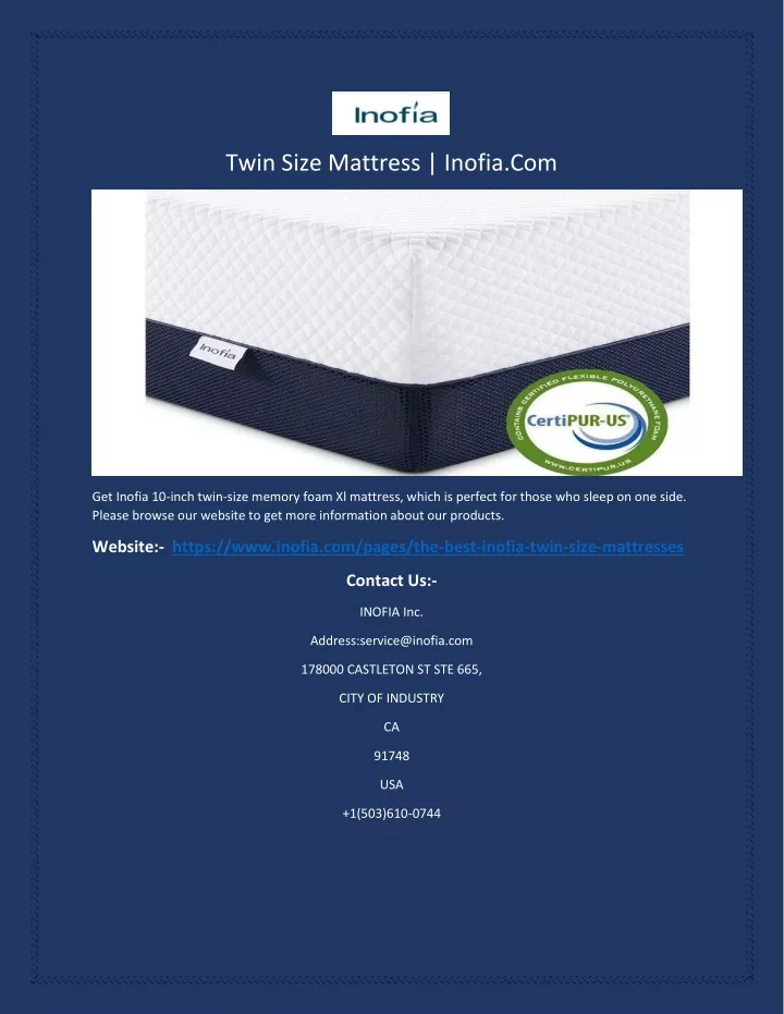 twin size mattress inofia com