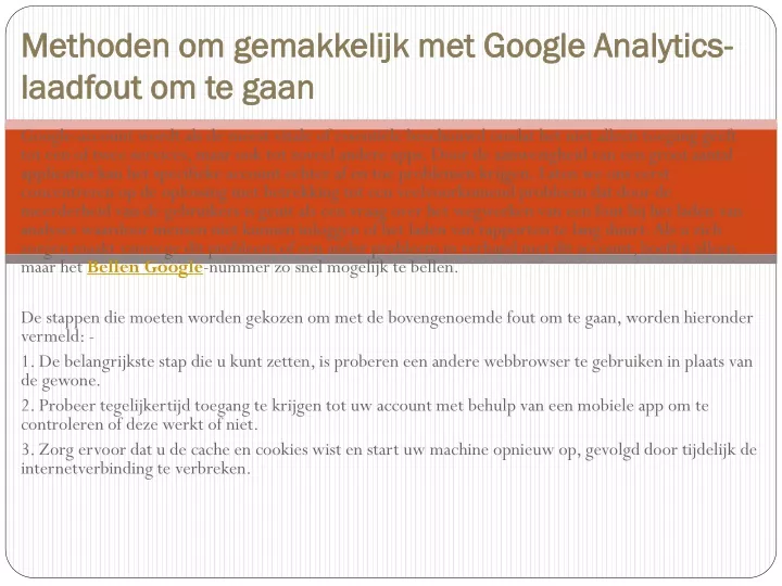 methoden om gemakkelijk met google analytics laadfout om te gaan