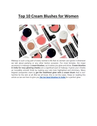 top 10 cream blushes for women